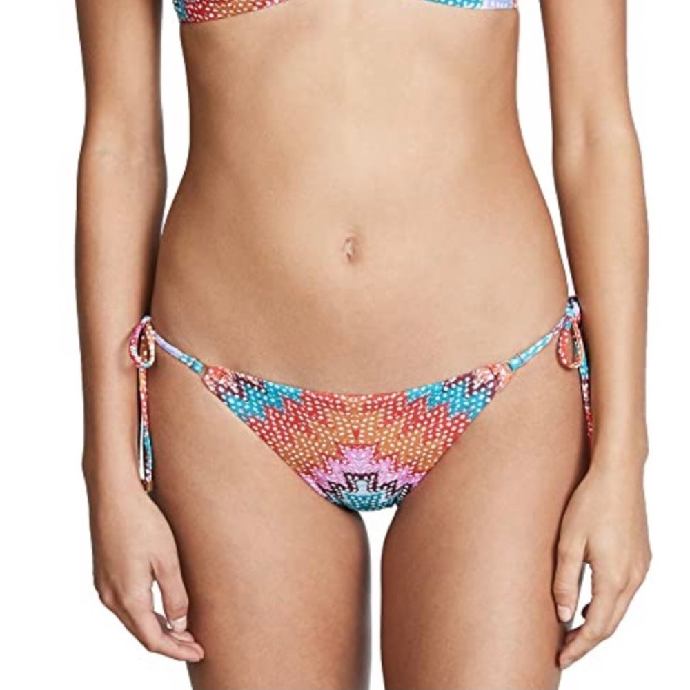 Heidi Klum Chevron & Dots String Bikini Bottoms 10
